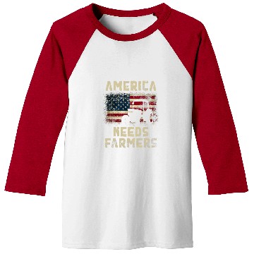 Discover Tractor Fun driving America Needs Farmers Tractor American Flag 1 Baseball Tees