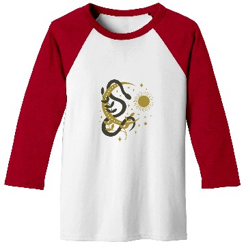 Discover Snake Pet Mystical Celestial Snake Boho Sun Moon Witchcraft Wicca Baseball Tees