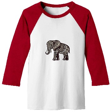 Discover Elephant Pet Henna Patterned Elephant Baseball Tees