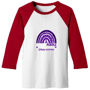 Discover I Wear Purple For My Niece Epilepsy Awareness Boho Rainbow Baseball Tees