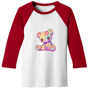 Discover Bear Pet Kawaii Pastel Goth Creepy Cute Witchy Patchwork Teddy Bear Baseball Tees