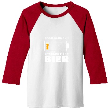 Discover Beer Fun Battery weak need more beer drinking liquor alcohol Baseball Tees