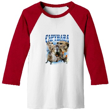 Discover capybaras Pet Bootleg Rap Edit Design capybaras Lovers Baseball Tees