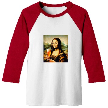 Discover Beer Fun Mona Lisa Drinking Beer Lover s Artistic Baseball Tees