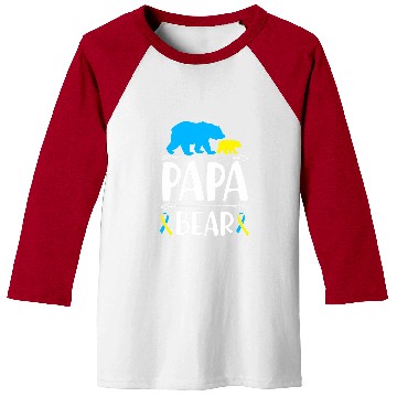 Discover Bear Pet Mens Papa Bear Down Syndromes Awareness Proud Dad Baseball Tees