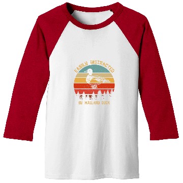 Discover Duck Pet Retro Easily Distracted By Mallard Duck Baseball Tees