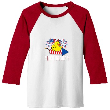 Discover Duck Pet Fourth of July Firequacker Duck Baseball Tees