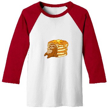 Discover Sloth Pet Eating Pancakes Pancake Waffle Breakfast Brunch Baseball Tees