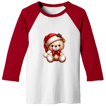 Discover Bear Pet Merry Christmas Cute Teddy Bear Santa Hat Papillon Bow Tie Baseball Tees