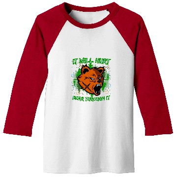 Discover Bear Pet VanMoore Bear Through It Will Hurt Gym Oversized Graphic Baseball Tees