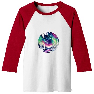 Discover Aurora Borealis Night Sky Northern Lights 2 Baseball Tees