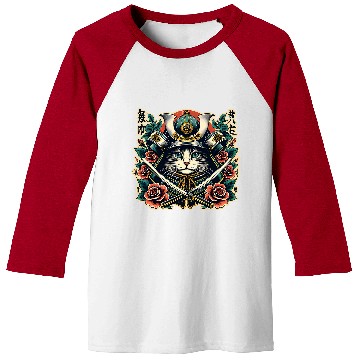 Discover Ancient Samurai Cat Japan Culture Ninja 1 Baseball Tees