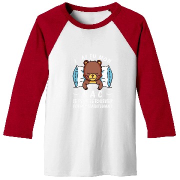 Discover Bear Pet Bachelor Congratulations BAC Bear Sleeping Baseball Tees