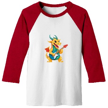 Discover Dragon Pet playing Electric Guitar Chinese Dragon Guitarist Baseball Tees