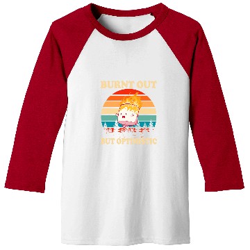Discover Burnt Out But Optimistic Marshmallow Retro Sunset Camping 1 Baseball Tees