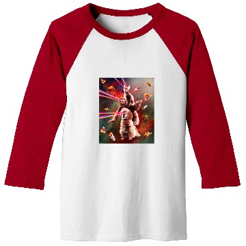 Discover Sloth Pet Laser Eyes Space Cat Riding Sloth Dog Rainbow 11 Baseball Tees