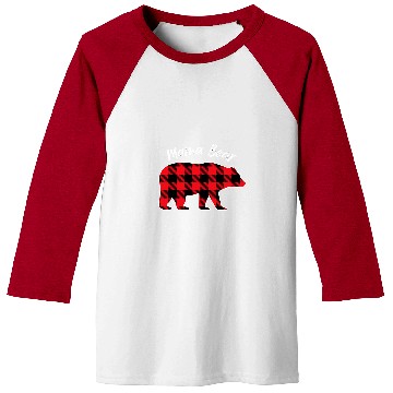 Discover Bear Pet New 2025 MAMA BEAR flannel Red Plaid Pajama mama bear Baseball Tees