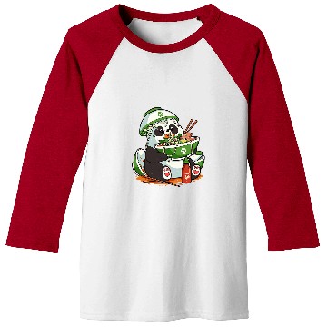 Discover Panda Pet Funny Vietnamese Pho Noodle Soup Panda Bear Eating Pho Soup Baseball Tees