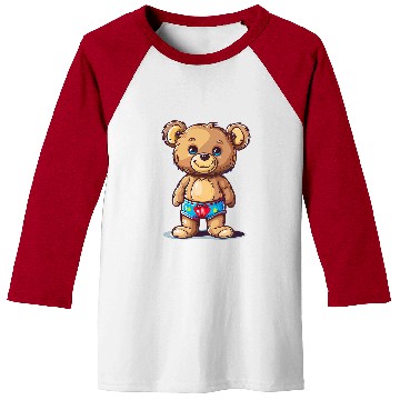 Discover Bear Pet Teddy Bear with swimming trunks for Pool Weather Lovers Baseball Tees