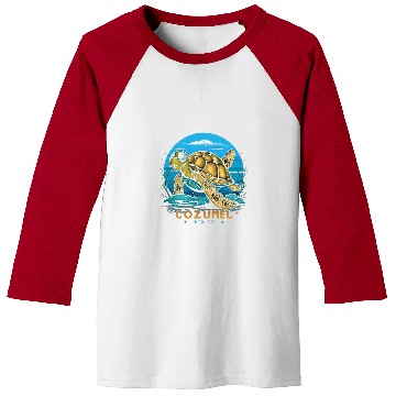 Discover Turtle Pet Cozumel Mexico Sea Turtle Baseball Tees