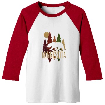 Discover Bear Pet Fall Minnesota Bear with Trees Fall Colors Baseball Tees