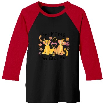 Discover Disneyss The Lion King Her King His Queen Simba Nala Big Logo Baseball Tees