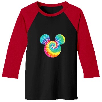 Discover Disney Mickey Mouse Icon Rainbow Tie-Dye Short Sleeve Baseball Tees
