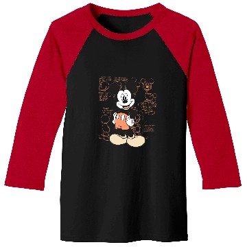 Discover Disney Mickey And Friends Mickey Mouse Schematic Style Logo Baseball Tees