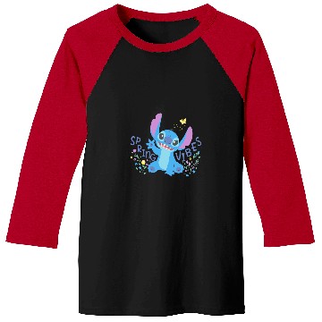Discover Disney Stitch with Flowers Butterfly Easter Spring Vibes Baseball Tees