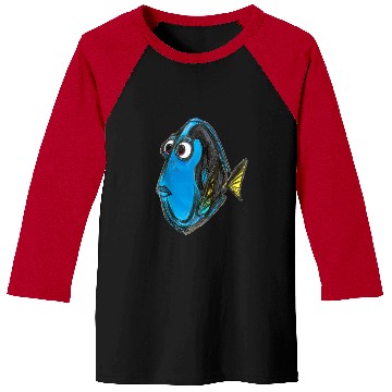 Discover Disneyss Pixars Finding Nemo Dory Blue Fish Sketch Portrait Baseball Tees