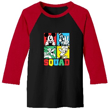 Discover Disney - Mickey, Goofy, Donald, Pluto Squad Grid T-Shirt Baseball Tees