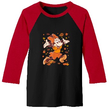 Discover Disney Minnie Mouse Strolling Through Autumn Leaves Fall Baseball Tees