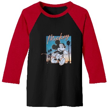Discover Disney Mickey And Friends Walking On The Sunset Poster Baseball Tees