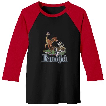 Discover Disney Bambi  Group Floral Poster Baseball Tees