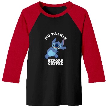 Discover Disney Lilo Stitch No Talkie Before Coffee Grumpy Alien Baseball Tees
