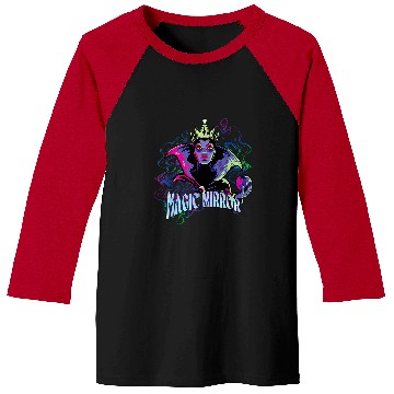 Discover Disney Villains Evil Queen Magic Mirror Illustrated Baseball Tees