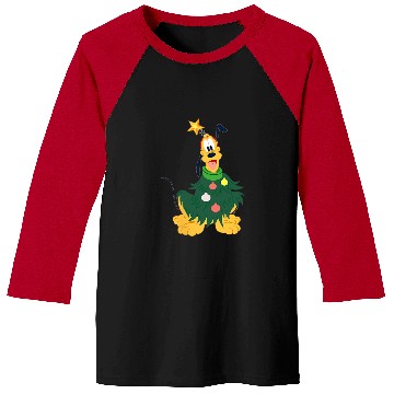 Discover Disney Pluto Holiday Christmas Tree Costume Corner Art Baseball Tees