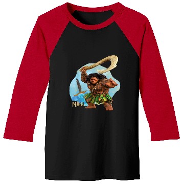 Discover Disneyss Moana 2 Action Pose Maui With Fish Hook Baseball Tees