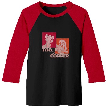 Discover Disney The Fox and the Hound Tod & Copper Retro Baseball Tees