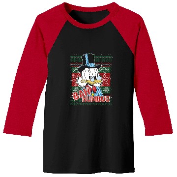 Discover Disney DuckTales Christmas Scrooge McDuck Bah Humbug Premium Baseball Tees