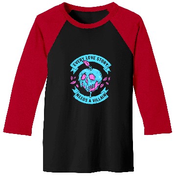 Discover Disney Villains Valentine'S Day Love Story Poison Apple Logo Baseball Tees