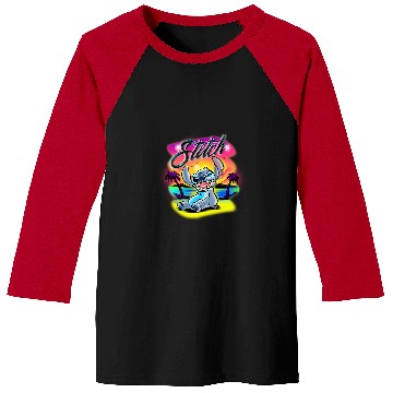Discover Disney Airbrush Stitch Baseball Tees