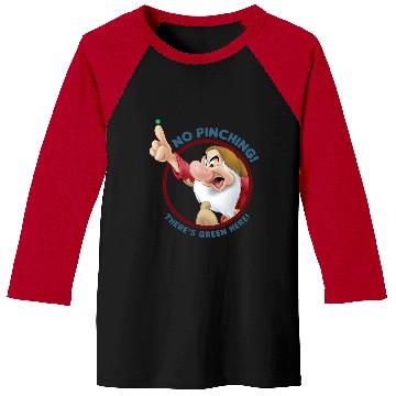 Discover Disney Snow White St. Patrick's Day Grumpy No Pinching! Baseball Tees