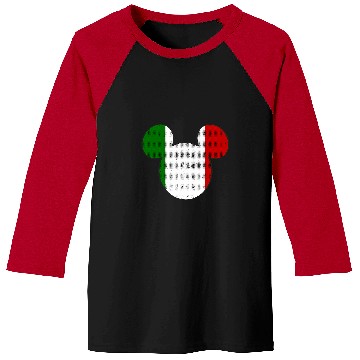 Discover Disney Mickey Mouse Logo Italy Flag Fill Baseball Tees
