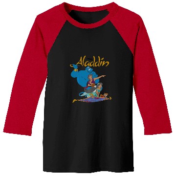 Discover Disney Aladdin Vintage Group Shot Logo Baseball Tees