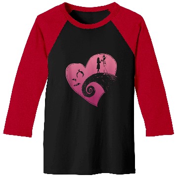 Discover Disneyss The Nightmare Before Christmas Jack And Sally Heart Baseball Tees