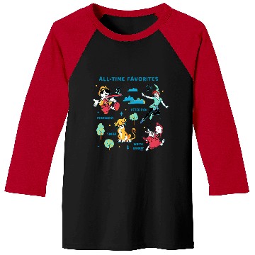 Discover Disney Vintage Peter Pan, Pinocchio, Simba & White Rabbit Baseball Tees