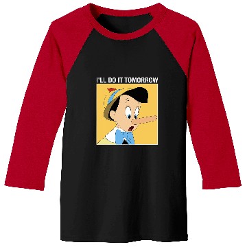 Discover Disney Pinocchio I'll Do It Tomorrow Baseball Tees