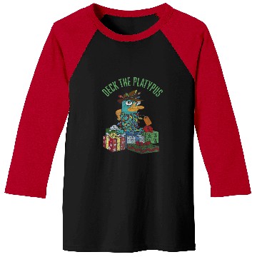 Discover Disney Phineas and Ferb Christmas Perry Deck The Platypus Baseball Tees