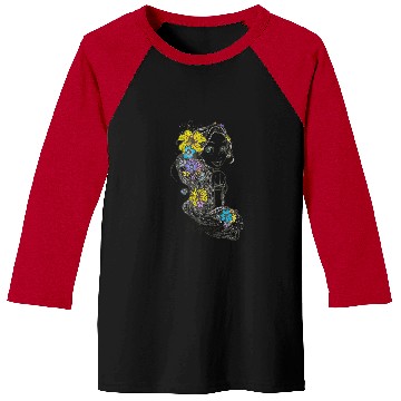 Discover Disney Tangled Rapunzel Floral Sketch Portrait Baseball Tees